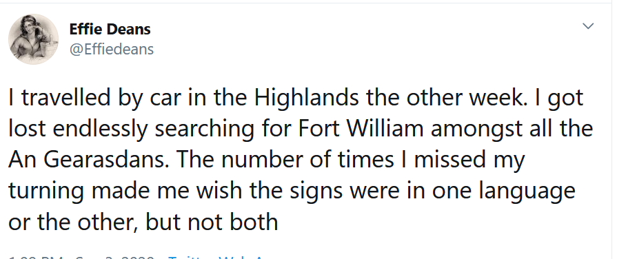 nemoloris's tweet photo. Effie Deans is the name of a character in a Walter Scott novel written partly in English, partly in Scots. This is confusing for the reader, should he not have chosen one or the other, but not both. #monolingualism #monoculture #languagehate https://t.co/2HdzEQNPqq