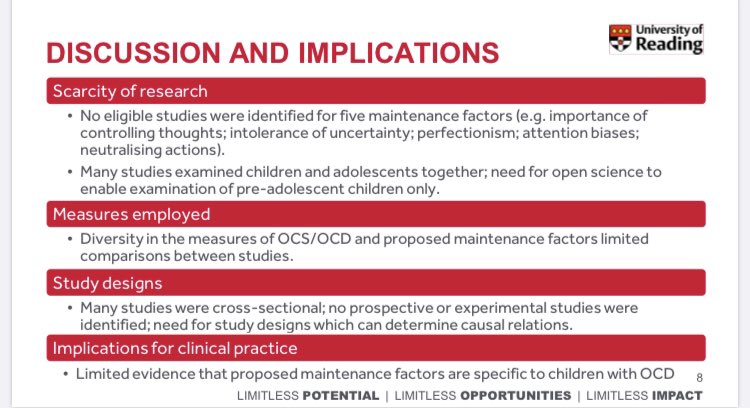Take a look at our @EABCT_2020 e-poster of the results from our systematic review, examining the psychological and familial mechanisms which maintain childhood OCD - I’d love to hear anyone’s thoughts!