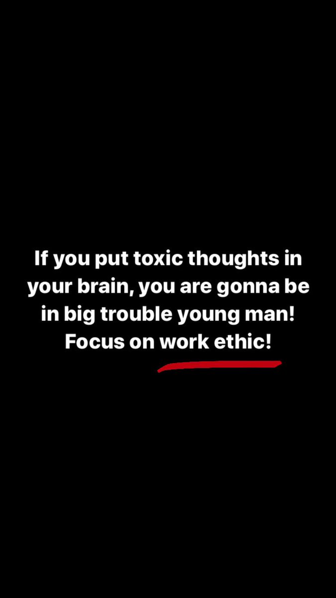 If you put toxic thoughts in your brain, you are gonna be in big trouble young man! Focus on work ethic!💪#work #ethic 
Eğer kafana zararlı düşünceler sokarsan, başın büyük belaya girer genç adam! İş ahlakına odaklan! 💪#işahlakı #bela