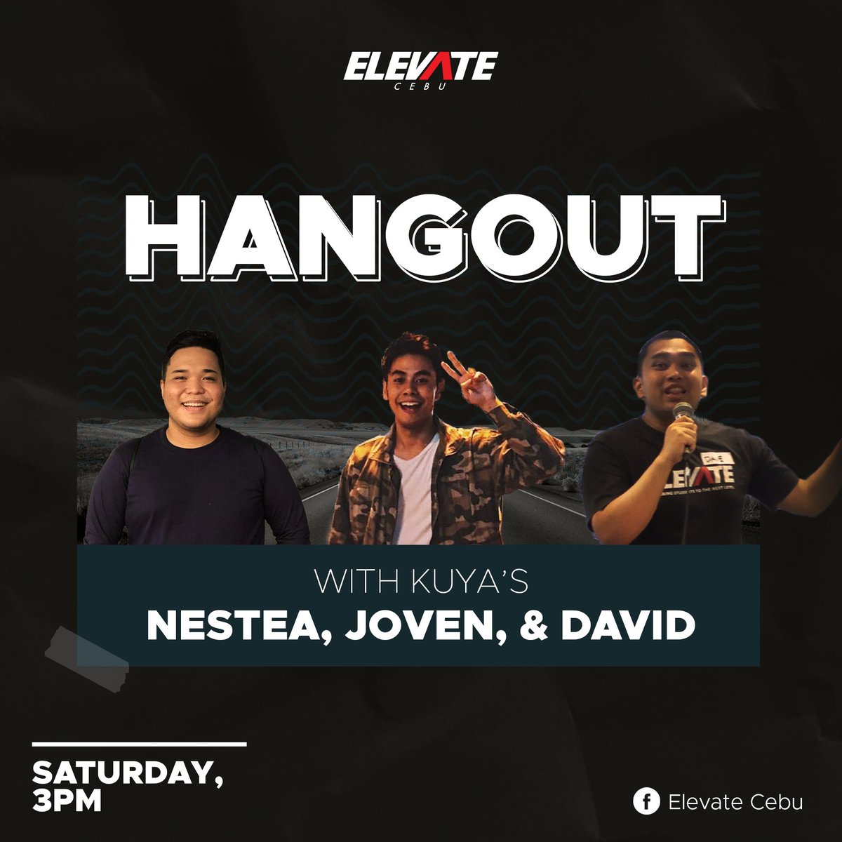 elevatecebuph's tweet photo. Hangout with our Elevate Cebu kuyas this Saturday!
Don’t forget to invite your friends and let’s enjoy the time together. 😉

ONLINE HANGOUT | 3:00PM via Livestream
➡️ Elevate Cebu

#ElevateCebu #ElevateOnline https://t.co/gUYUpV8VoM