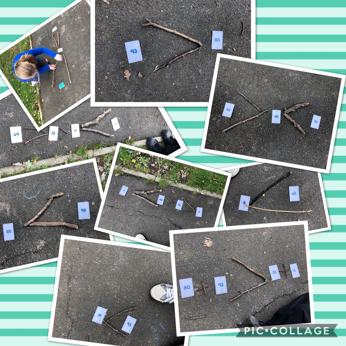 TeamHazel2020's tweet photo. Lovely outdoor learning today! All the Hazel children have amazed us with how they can compare 2 digit numbers #year2ready #teamhazel https://t.co/nV6pf69ia4
