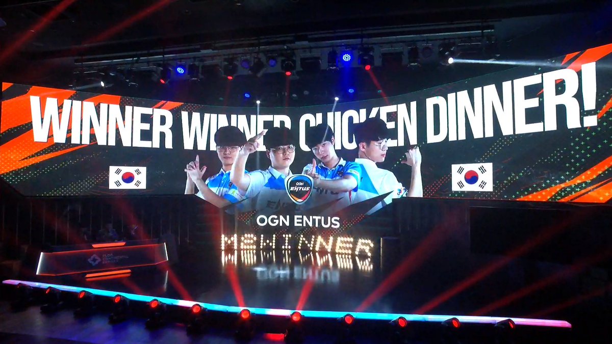 DAY4 2라운드에서 엔투스가 치킨을 획득했습니다! 👏👏
1위로 도약할 수 있도록 많은 응원 부탁드립니다!
#ENTUSWIN 👊
#OGN #ENTUS #오지엔 #엔투스 #PCS2 #PUBG #배그 #배틀그라운드