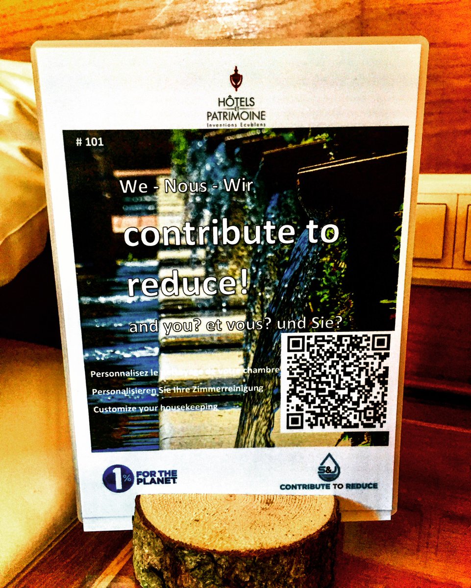 HotelInventions's tweet photo. Nous prenons la protection de l'environnement très au sérieux. Dans chaque chambre il y aune carte avec un code QR, qui peut être scanné et où nos clients décident s'ils souhaitent que leur chambre soit entièrement, partiellement ou non nettoyée. 

Tel +41 21 694 39 39 https://t.co/3w1MczwYFK