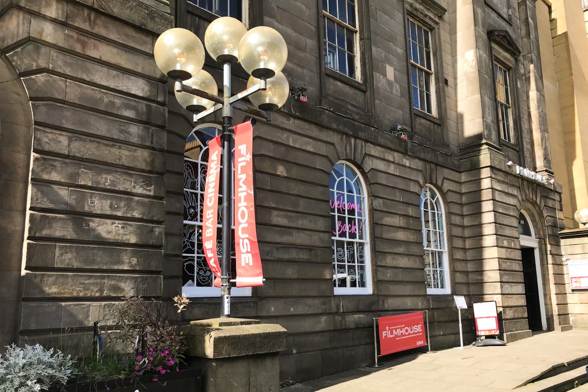 Filmhouse's tweet photo. ....and we're open! Even the sun has came out to welcome us back! ☀️

A massive THANK YOU to everyone who has supported us and who donated to our fundraiser, which helped us reopen safely for customers and staff. 

Thanks to you, the doors are open and films are screening! 🎬❤️ https://t.co/SQkr4aREFa
