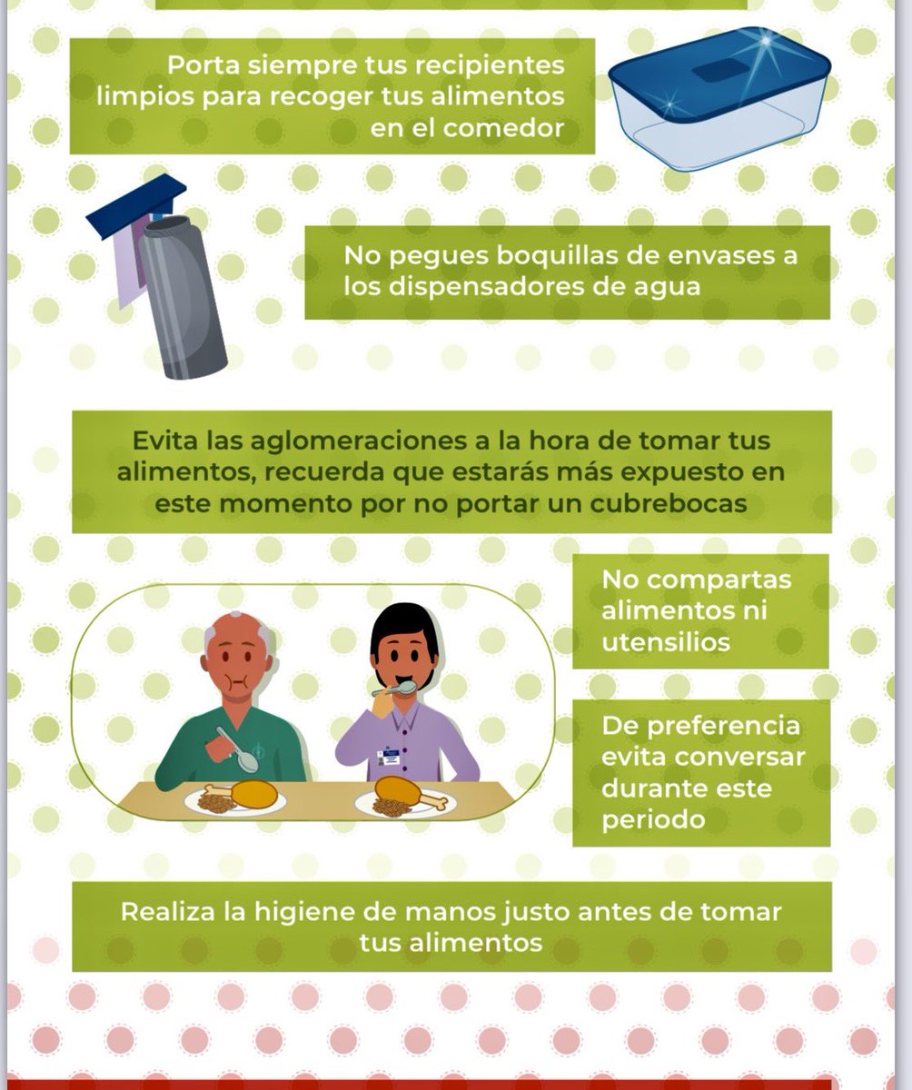 INFOCOVID1912's tweet photo. En nuestros lugares de trabajo no nos descuidemos al momento de ingerir alimentos . https://t.co/xx5caVRuOv