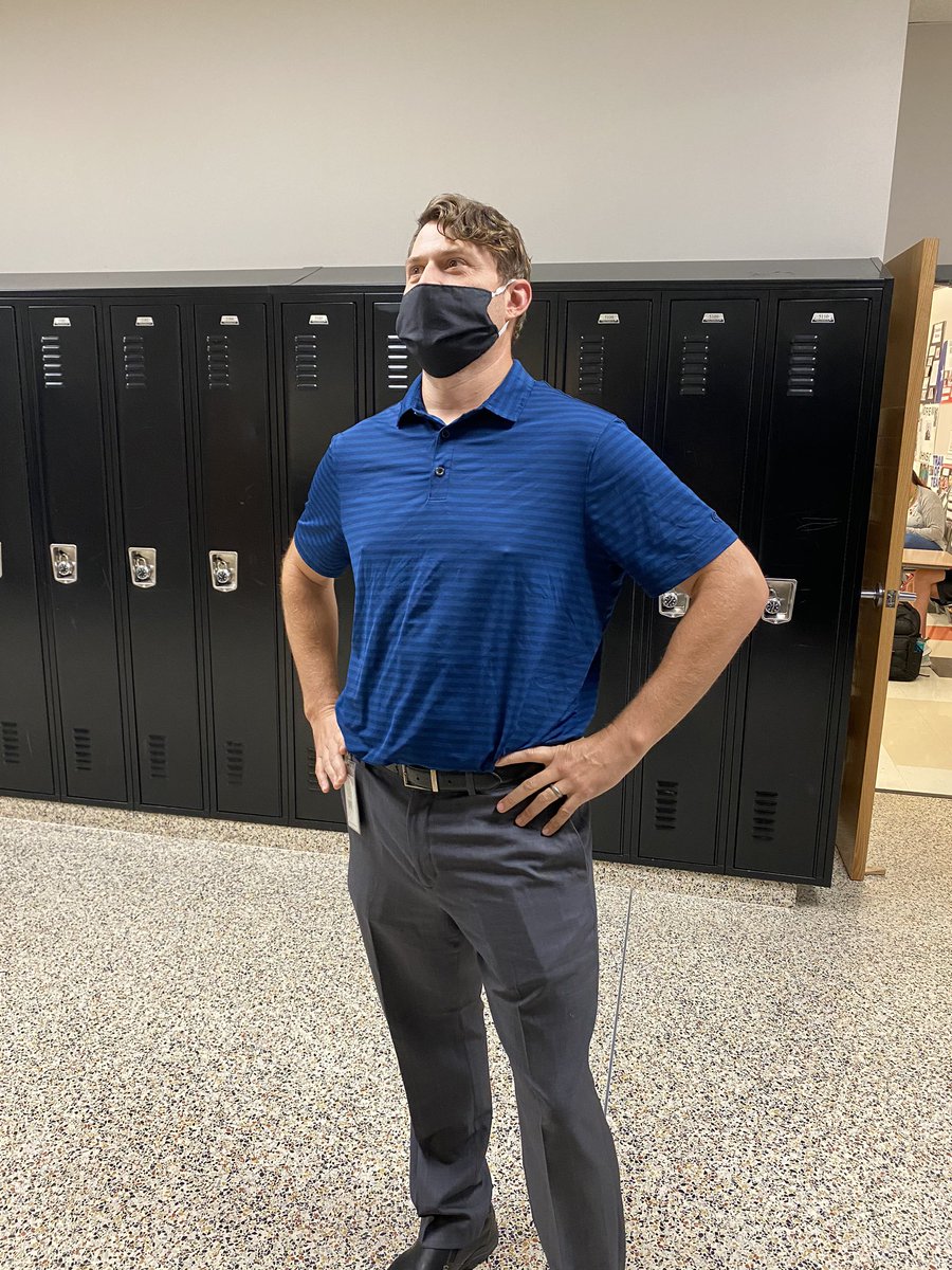 Stop by the social studies hallway to see Mr. Davies demonstrate how to properly wear a face covering!
