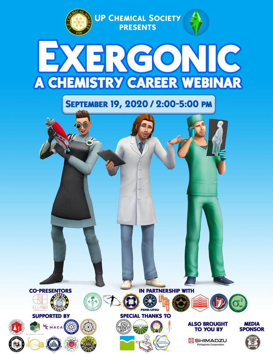upchemsoc's tweet photo. For Exergonic 2020, five speakers, each a graduate of UP Diliman's BS Chemistry degree program, will detail their adventures and experiences as they progressed towards where they are now.
Sign up at https://t.co/SJwY6vCSeW.
#ChemSoc91 #priSIMSmatic #ChemSocAgeUp https://t.co/NG0XsXTkSv