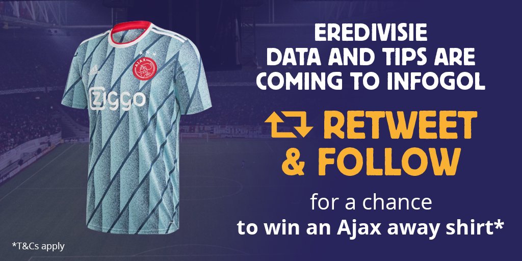 🚨 GIVEAWAY 👕

To celebrate #Eredivisie xG data being added to our free app &amp; infogol.net, we're giving away an Ajax away shirt!

To enter, simply follow us @InfogolApp ✅ &amp; RT this tweet 🔁

Winner picked at 12pm 11/9/20! T&amp;Cs ➡ infogol.net/en/blog/infogo…