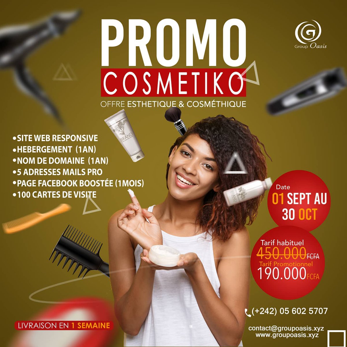 GroupOasis1's tweet photo. La cosmétique évolue , votre marque également doit suivre. Profitez de notre offre Cosmetiko pour gagner en visibilité. #Groupoasis #ChezMoiAuCongo #Communication 

Plus d'infos :
📲 Envoyez nous un message sur WhatsApp:
https://t.co/g8emGs8fdu

https://t.co/To6rbi63Ss https://t.co/DJttPV1jkt