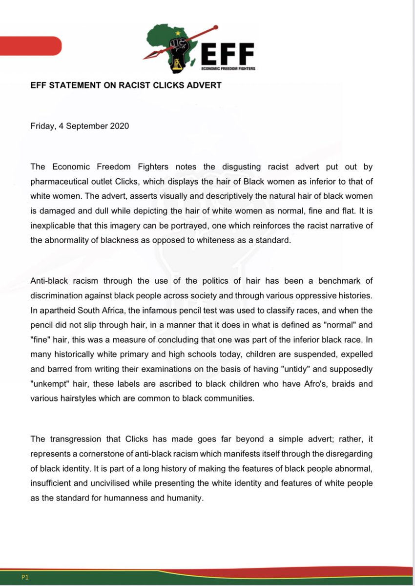 EFF Statement On Racist Clicks Advert