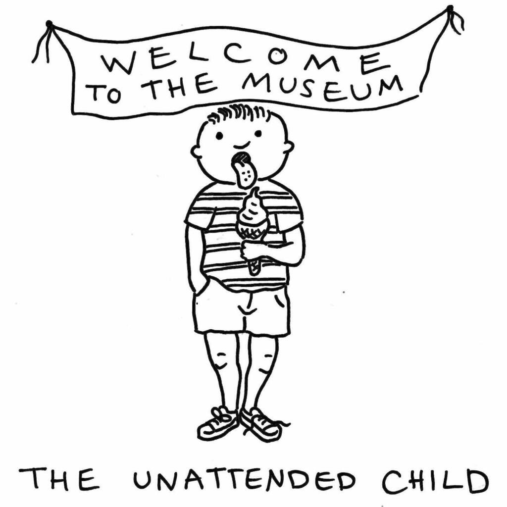 CynicalCartoon's tweet photo. With #museums #openingbackup I have been inspired to put together a series of #conservationnightmares and to kick us off is that #naughtychild that insists on touching the objects with their sticky fingers #conservation #cynicalconservatorcartoon #heritage #conservator https://t.co/FQVnwSdUh5