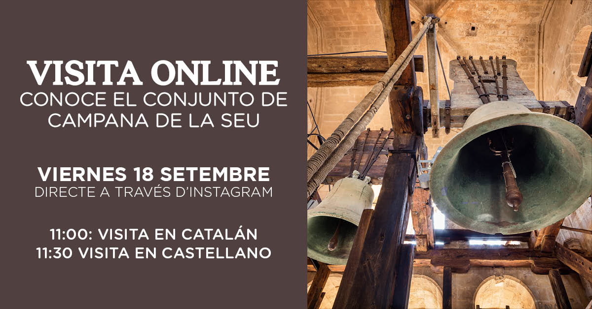 catedralmca's tweet photo. 📣 La #Seu de #Mallorca cuenta, entre sus tesoros, con uno de los conjuntos de #campanas más antiguos y valiosos de Europa. ¿Te gustaría conocer más sobre cada una de ellas?
📲 Directo a través de nuestro Instagram:
🕙 11:00 h: Visita en catalán.
🕙 11:30 h: Visita en castellano. https://t.co/bGnkCaRp1g
