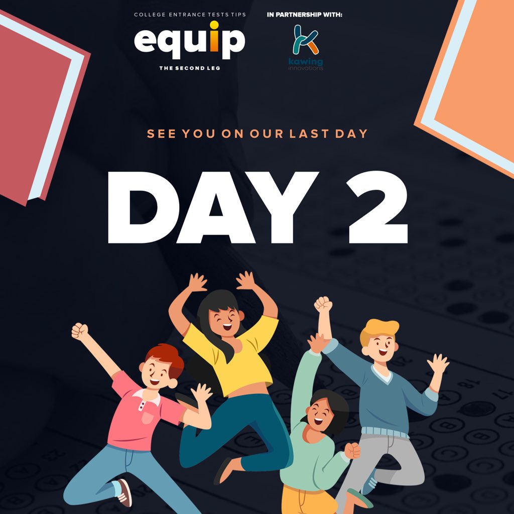 equip2020_'s tweet photo. Tomorrow is the second day of our second leg! Hurrah for Kuya Lenards' Productivity tips and Sir LaCET's comeback in EQUIP! 🔥 We're just as excited as you all are for the final hurdle of the second leg!🍗

#EQUIP2020
#TheSecondLeg
#2BeEquipped
#EquippedforCETs https://t.co/yBaKj5Fa3V