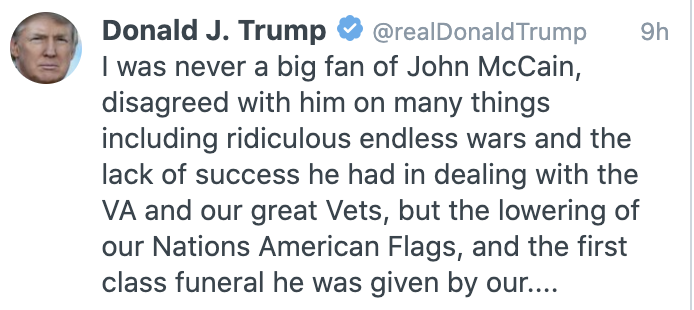 In spite of the fact that they claim that veterans care is part of Trump's campaign pitch, they don't fact check how Trump has claimed credit for some stuff McCain did.