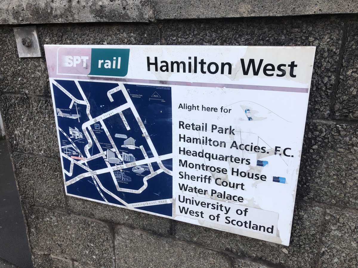 After that I went to Hamilton, found some lost BT property and confirmed that the ancient SPT Rail sign is still outside Hamilton West station