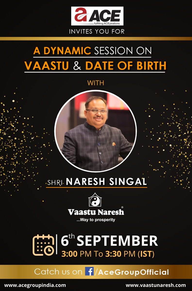 vaastunaresh1's tweet photo. Learn more about “Vaastu &amp; Date of Birth analysis” by Shri Naresh Singal upon special invitation by Ace group.

#ACEgroup #vaastusession #meetup #vastuconsultant #nareshsingal #vaastunaresh #DOB https://t.co/jektPEt8xw