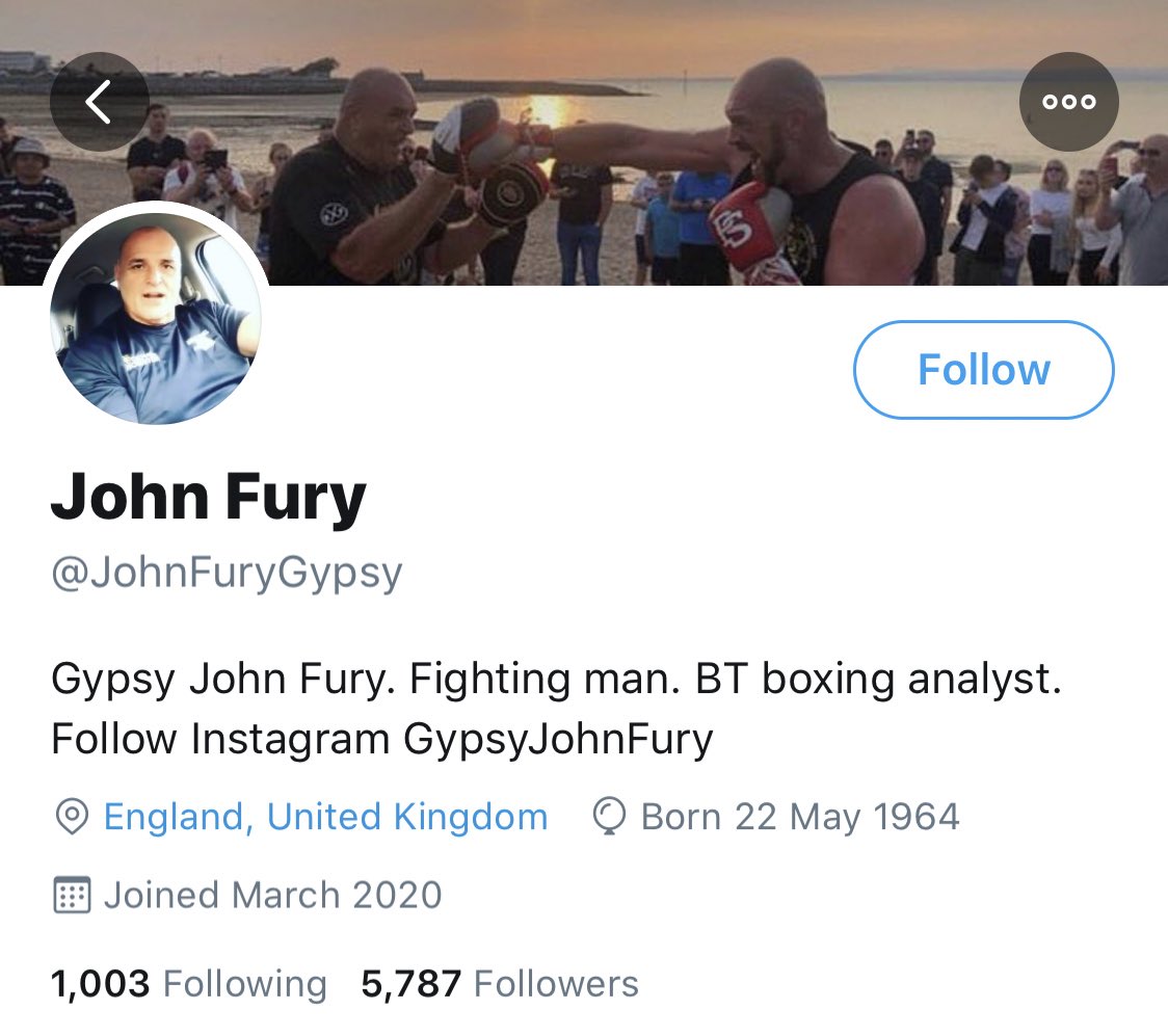 This is not Big John Fury. My Dad is not on Twitter guys 👍