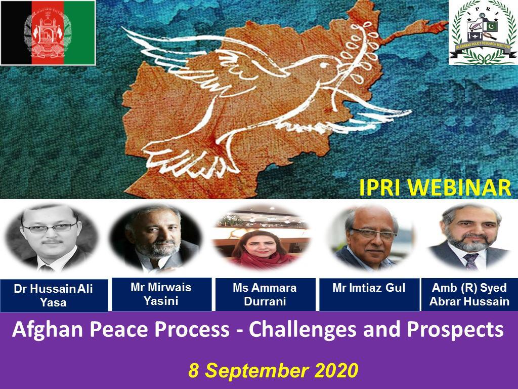 IPRI_Pak's tweet photo. Just four days to go to the webinar on the 'Afghan Peace Process- Challenges and Prospects.' hosted by the Islamabad Policy Research Institute.
If you haven't registered yet, do so on:
https://t.co/tctKK97OsL .
We look forward to having you with us.
#IPRI_Pakistan https://t.co/8fmgAhbLTK