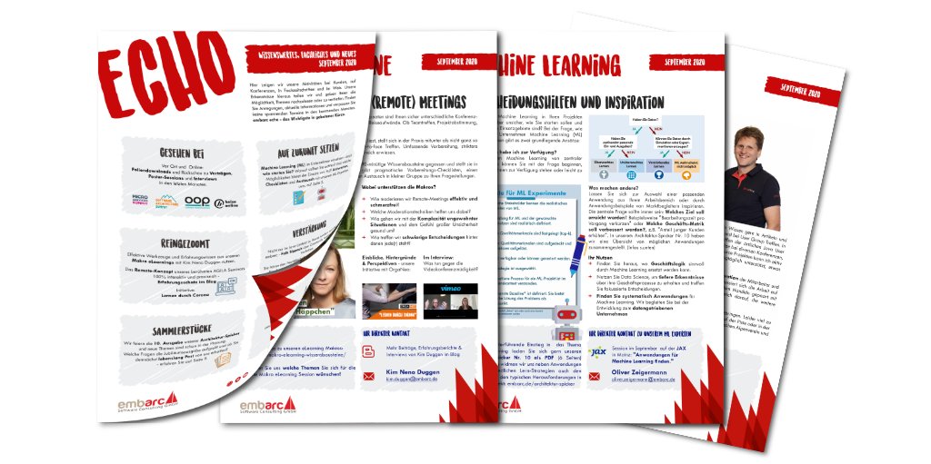 Unser neues embarc echo ist da! 🗞️🚩 Kompaktes Wissen und Lesetipps im kleinen Format. Von heute. Für morgen. Frisch zum Download (PDF) im Blog: buff.ly/3bs9FKf