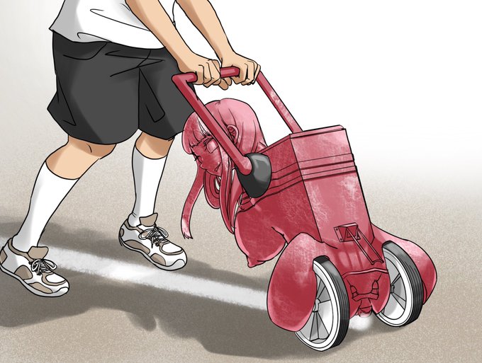 ライン引きの女の子。股間から石灰が零れていく様を眺めていたくて、つい線を引きすぎてしまう。#状態変化 #物品化 