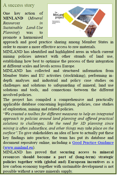 minlandproject's tweet photo. Check out the @EU_ScienceHub #RMIS Newsletter n.3 narrating the results and accomplishments of #MinLand Project under 'EASME corner - A success story'. View the RMIS newsletter here 👉https://t.co/WopifDhsUx https://t.co/SgH4HVPryj