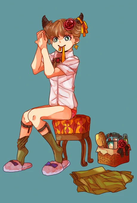 角っ娘の朝自宅。 