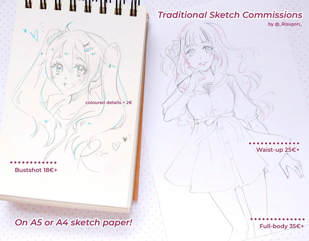 _Risupon_'s tweet image. 🌸 Sketch Commissions OPEN 🌸

I&apos;m part of @Connichi online this year, so I&apos;m offering time limited commissions until Sunday midnight!

✨ Rules are in the next tweet 💕
✨ RTs / likes = 💖

#Connichi2020 #ConLine20