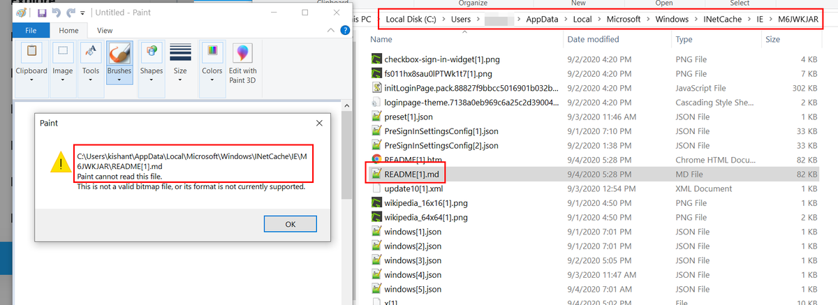 IndiShell1046's tweet photo. People are sharing lolbin POCs.
here goes from my side :) 
Open MSPaint
Navigate to below mentioned functional path: 
File -> Open -> "File name" (All Files)

Specify the file HTTP file path URL. wait for error message.
And get the download file path in error message :) https://t.co/LtaBgF1H8y