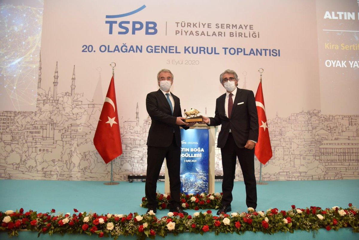 tspborgtr's tweet photo. "@OyakYatirim Kurumsal Finansman İşlemleri kategorisinde Kira Sertifikası İhracına Aracılık Lideri- 2019 ödülünü kazandı. #TSPB2020 https://t.co/UqTHC9hqAu