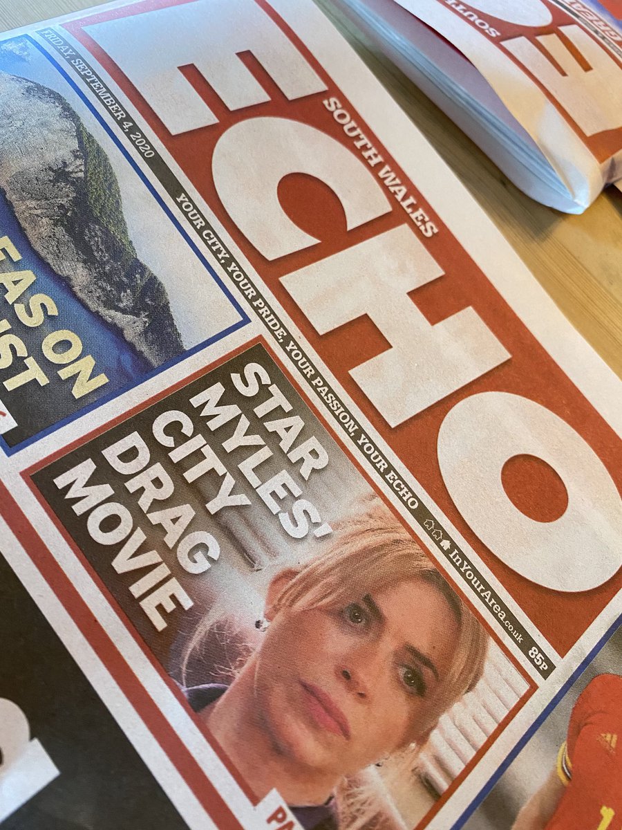 WyburnWayne's tweet photo. #DRAGGEDTOCHURCH THE MOVIE! 🎥 🍿 
In today’s South Wales Echo!! Front and PAGE 3!! @TeamEveMyles @wayne_courts @NathanWyburnArt @RJK1701 @DesKitto @GrechAngela @PeterDarney @Heatherpops @Fulwell73 @KathW80 @WalesOnline https://t.co/L3coyinMnj