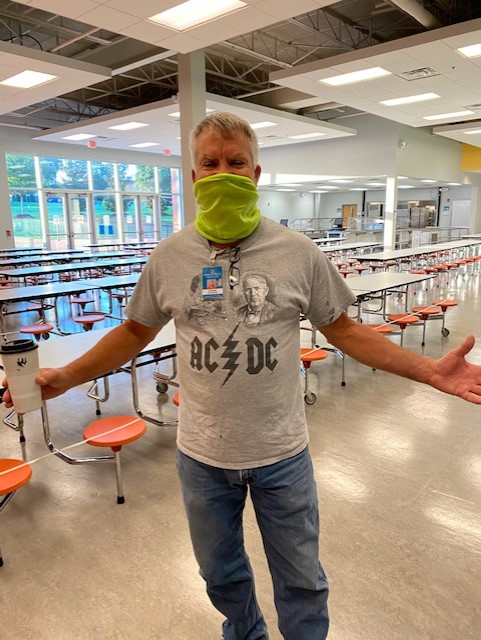 VernonMaloneCCA's tweet photo. Apparently our AC/DC tweet inspired Mr. Hawkins wardrobe today! You think "High Voltage" is on his play list? @waketechcc @wcpssmagnets @WCPSS #magnetready #magnetstrong #vmccaelectrical https://t.co/Sf7OIvV1IE