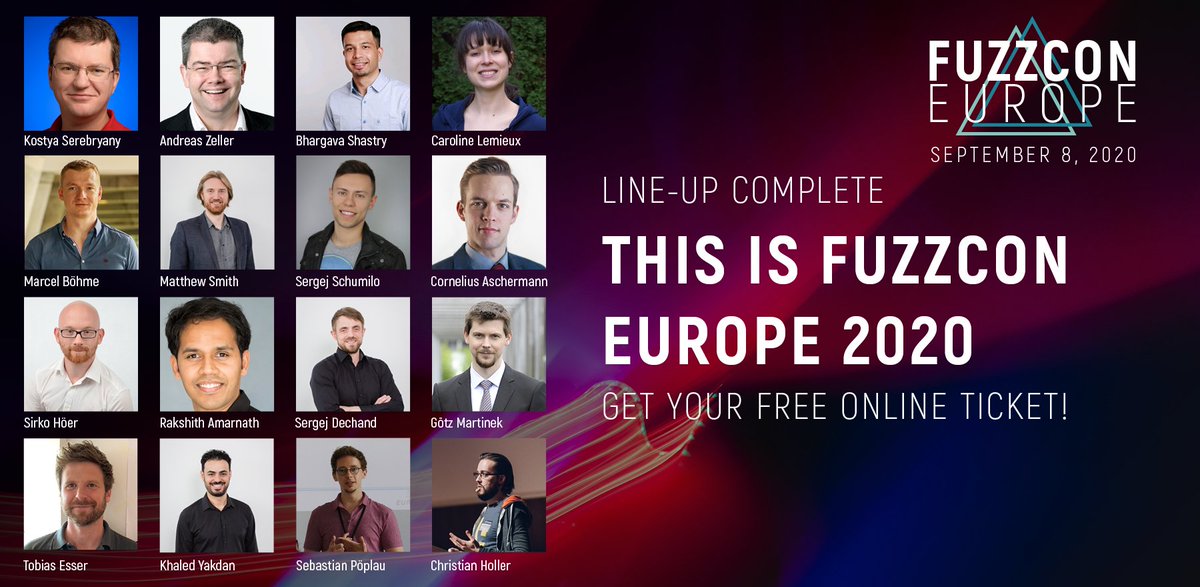 CI_Fuzz's tweet image. Only a few days left until #FuzzConEurope2020! Get your #freeticket to learn more about the latest developments, innovative technologies and trends in #applicationsecurity.
Register now before we close registrations! 🎟️ hubs.li/H0vGWJN0
