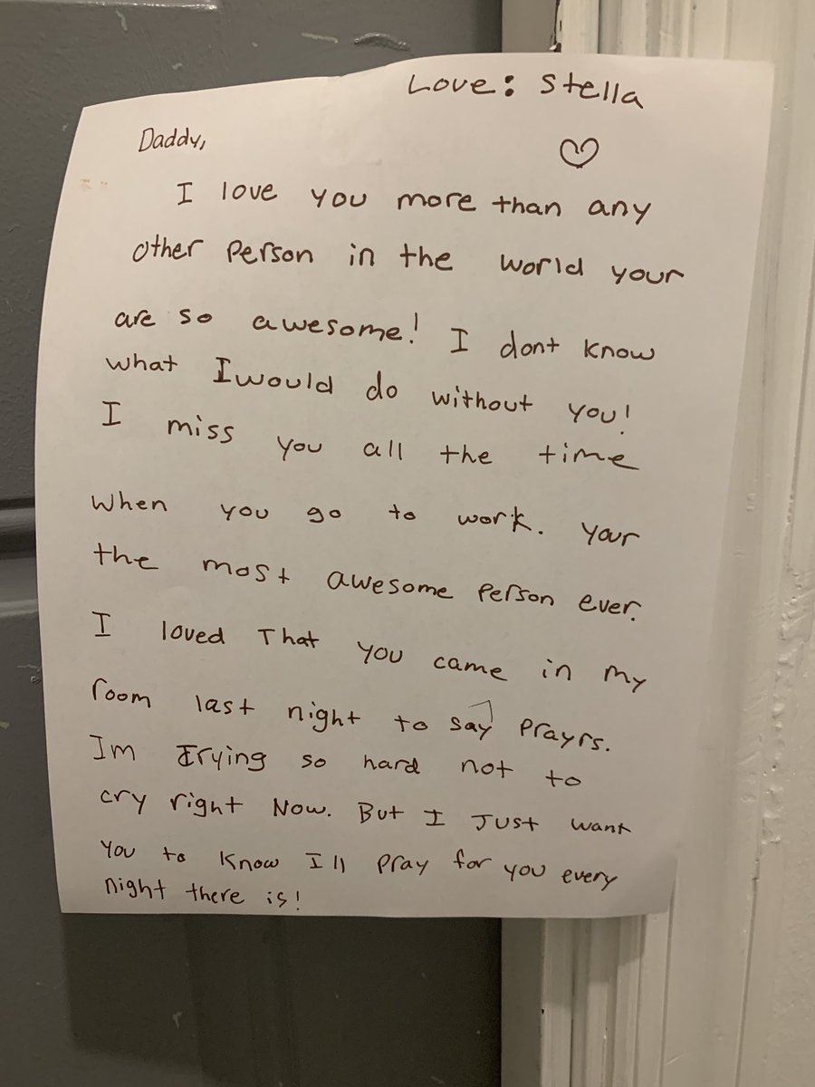 AvoidingRome's tweet photo. So I basically wept the whole way into work this morning. Men, pray with your children individually. We pray as a family all the time, but they’ll always remember the 1 on 1. https://t.co/bhG7g95yJ5