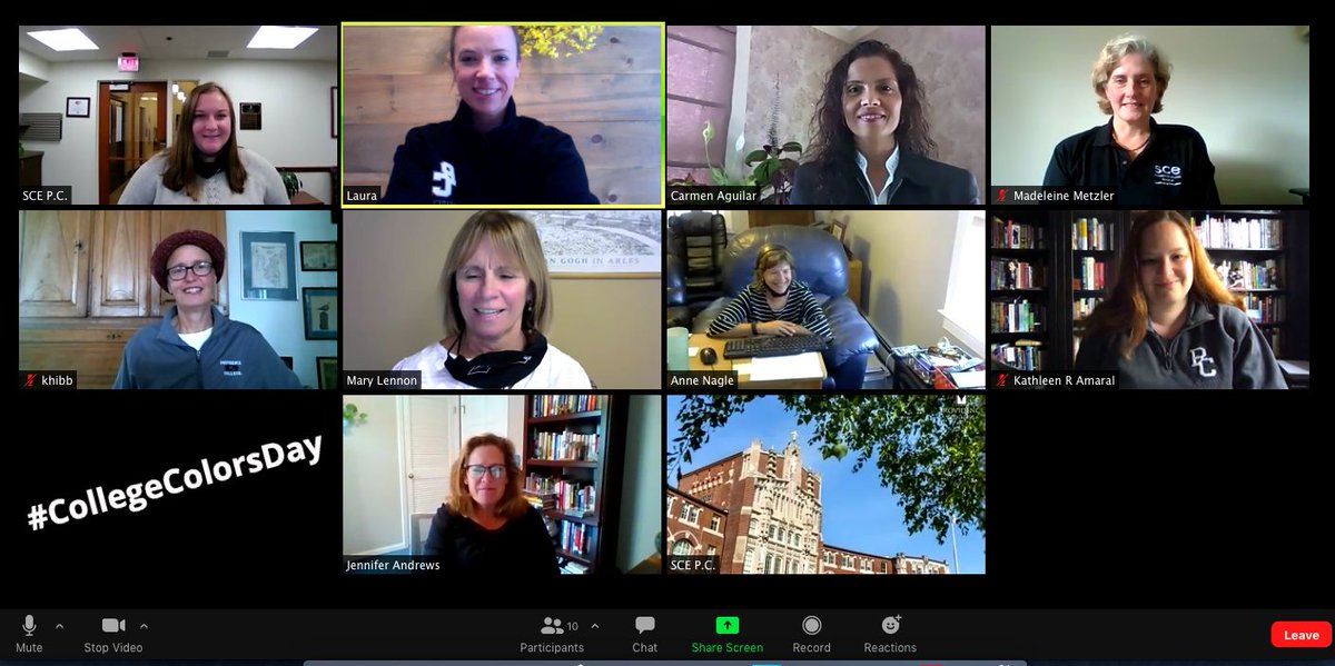 PCSCE's tweet photo. #CollegeColorsDay greetings from PC SCE! Here we are sporting our black &amp; white while chatting on the new SCE Virtual Office link, now available to provide live assistance Mon-Thurs, 12 - 7 p.m. &amp; Fri, 8:30-5:30. Check it out: https://t.co/mu1REUb5Xs
#providencecollege #PCSCE https://t.co/i0t5ROr6SG