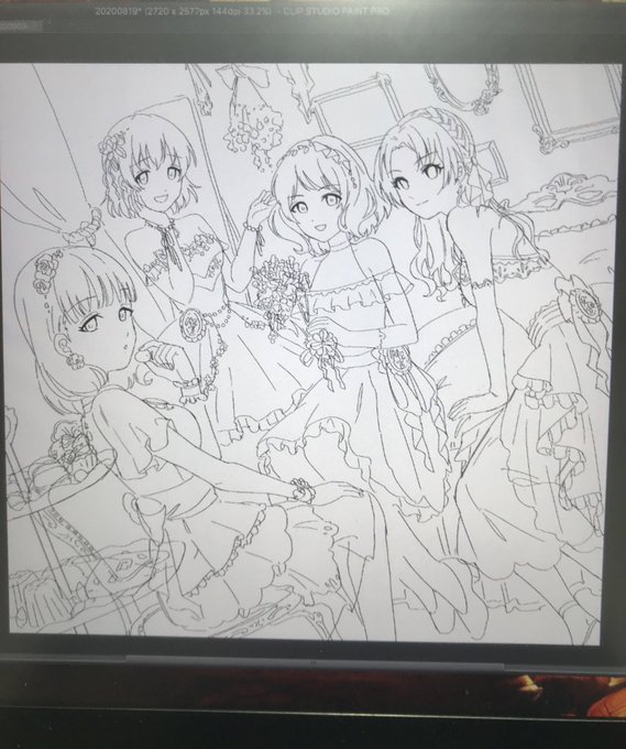 線画できたから褒めて…………………… 