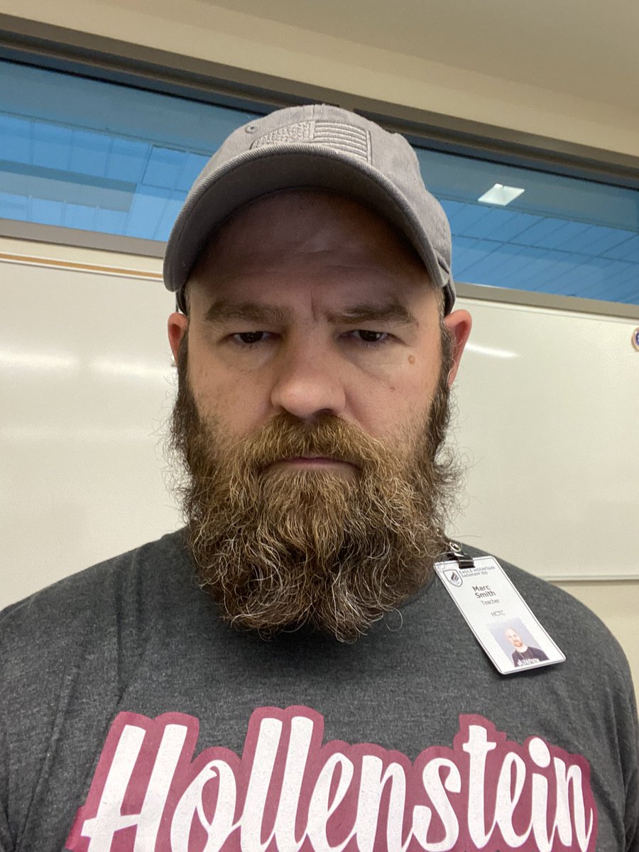 HCTCMarc's tweet photo. Hopefully the last day of remote learning. I’m looking forward to having my students back and to cutting the beard after 6 months. https://t.co/92MjUtbiXe