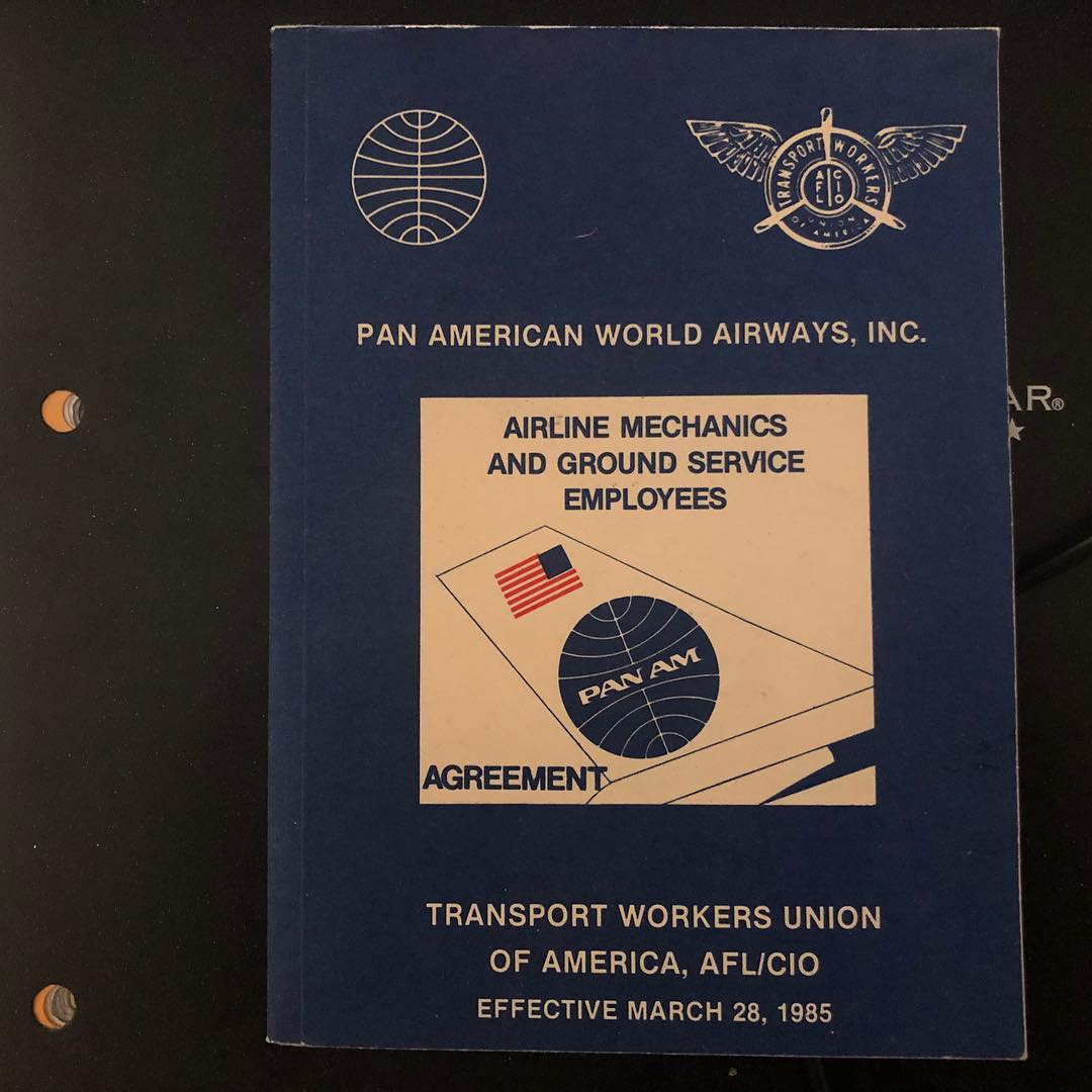 He started working on "aeroplanes" in the 1950s, at LaGuardia and then JFK airports, before they were even called that. He never went to college, but he knew how to fix jet engines. Eventually became supervisor of all Pan Am jet mechanics at JFK airport. This was his.  #1U