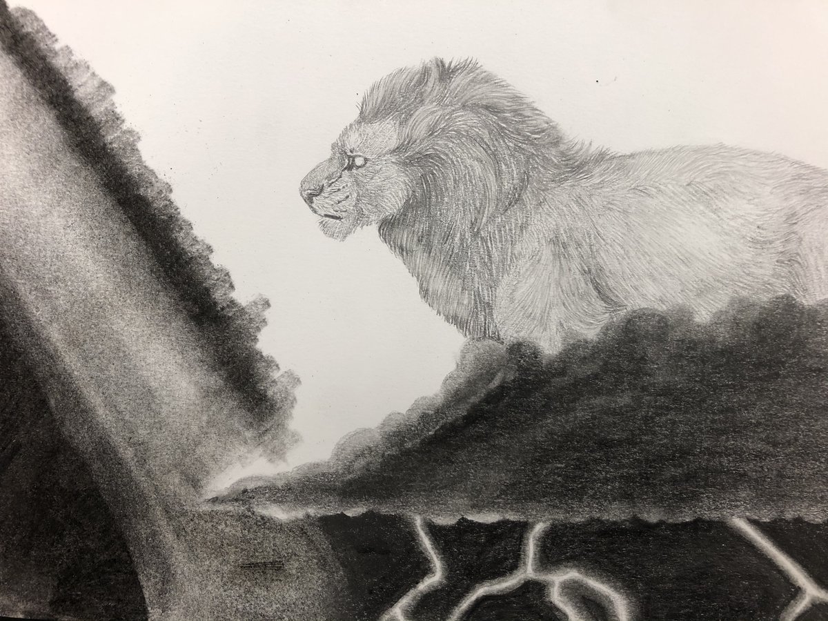 stedsarts's tweet photo. Our new MS/US Art Instructor Ms. Sherrier shares some eye popping "Literal Metaphor Illustrations" in progress - like The Thunder Roared Like a Lion! @StEdsVero @StEdsMiddle go STEDS Artists! https://t.co/0mSlKg40zv