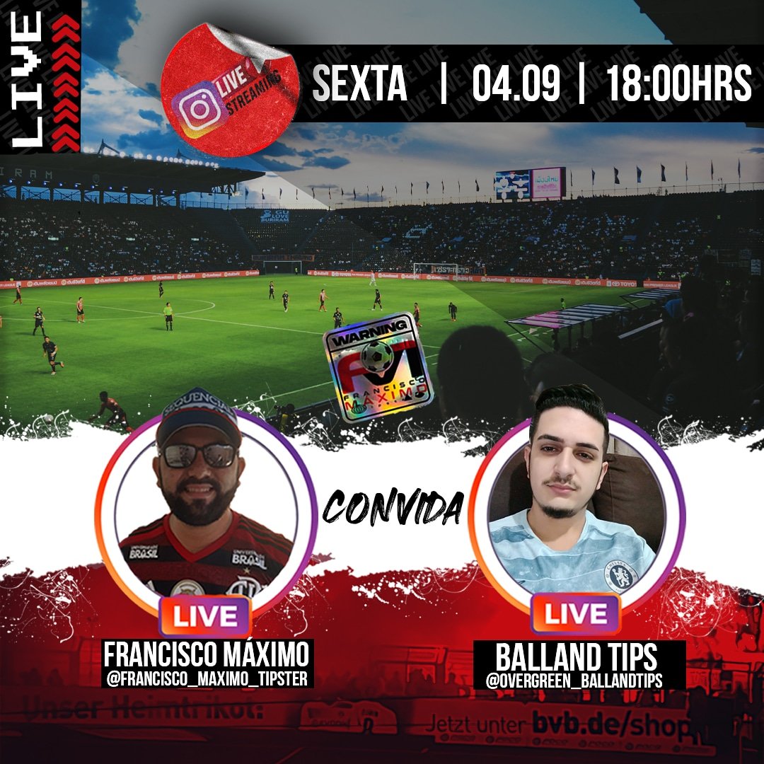 MaximoTipster's tweet image. Hoje é dia de live la no instagram, aguardo todos vocês..