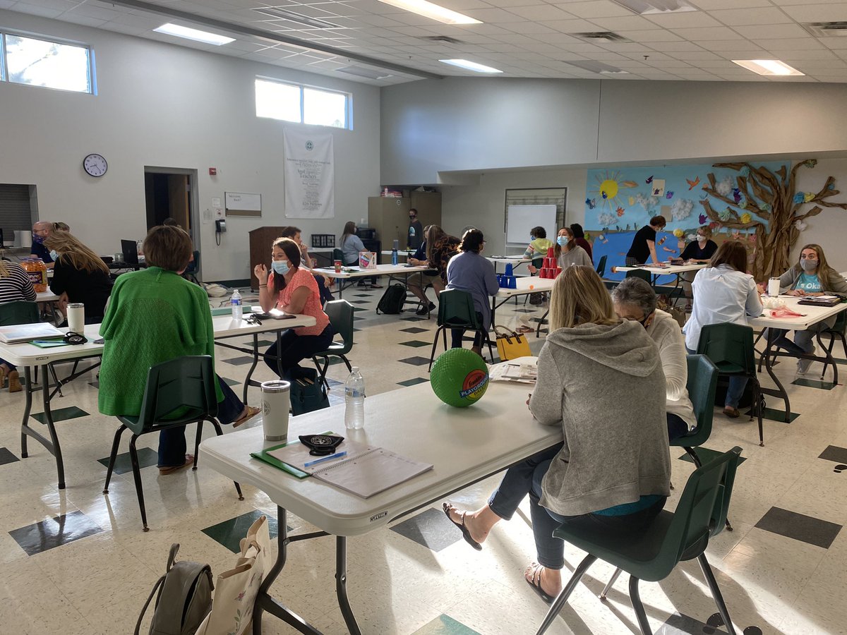 ErieDaySchool's tweet photo. It’s our first official in-service day of the year! Starting out with a few “reindeer games” as icebreakers - while being socially distanced of course. https://t.co/SEqa8NzWIi