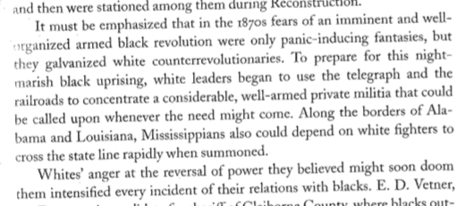 These fears were fueled by deep, lingering humiliation so many whites felt following the defeat of the Confederacy. Shame & humiliation are central to the story of how white Southerners would come to see their use of terroristic violence as legitimate, righteous & redemptive 3/