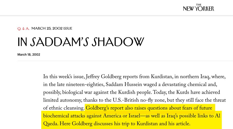 Trump is a serial liar &  @JeffreyGoldberg is one of the planet's most unreliable reporters, having played the leading role - when agitating for invading Iraq -- in convincing Americans that Saddam was allied with Al Qaeda & radical Muslims had invaded the US & South America.
