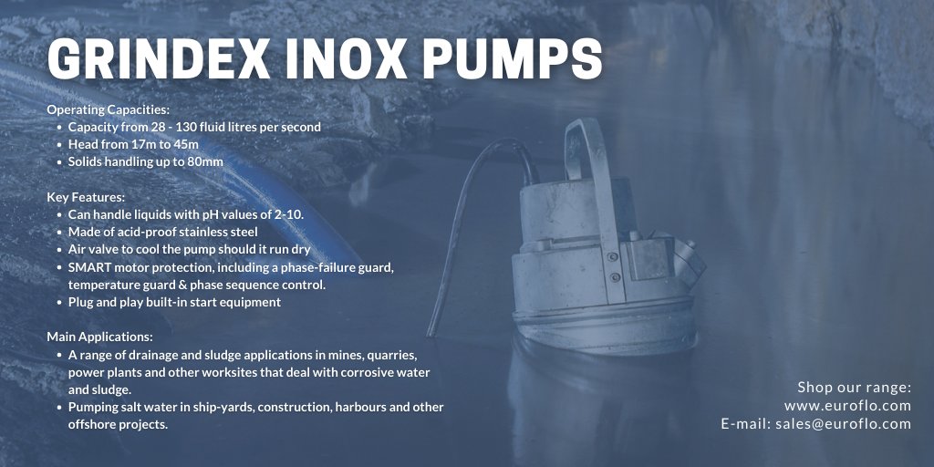 euroflo's tweet photo. Need a really durable pump for extra tough or corrosive applications? Then the Grindex INOX Range is what you need. 
#Grindex #GrindexINOX #Longlifepumps #Euroflo #pumps #drainage #sludgepumps #drainagepumps https://t.co/ORaxD71CWh