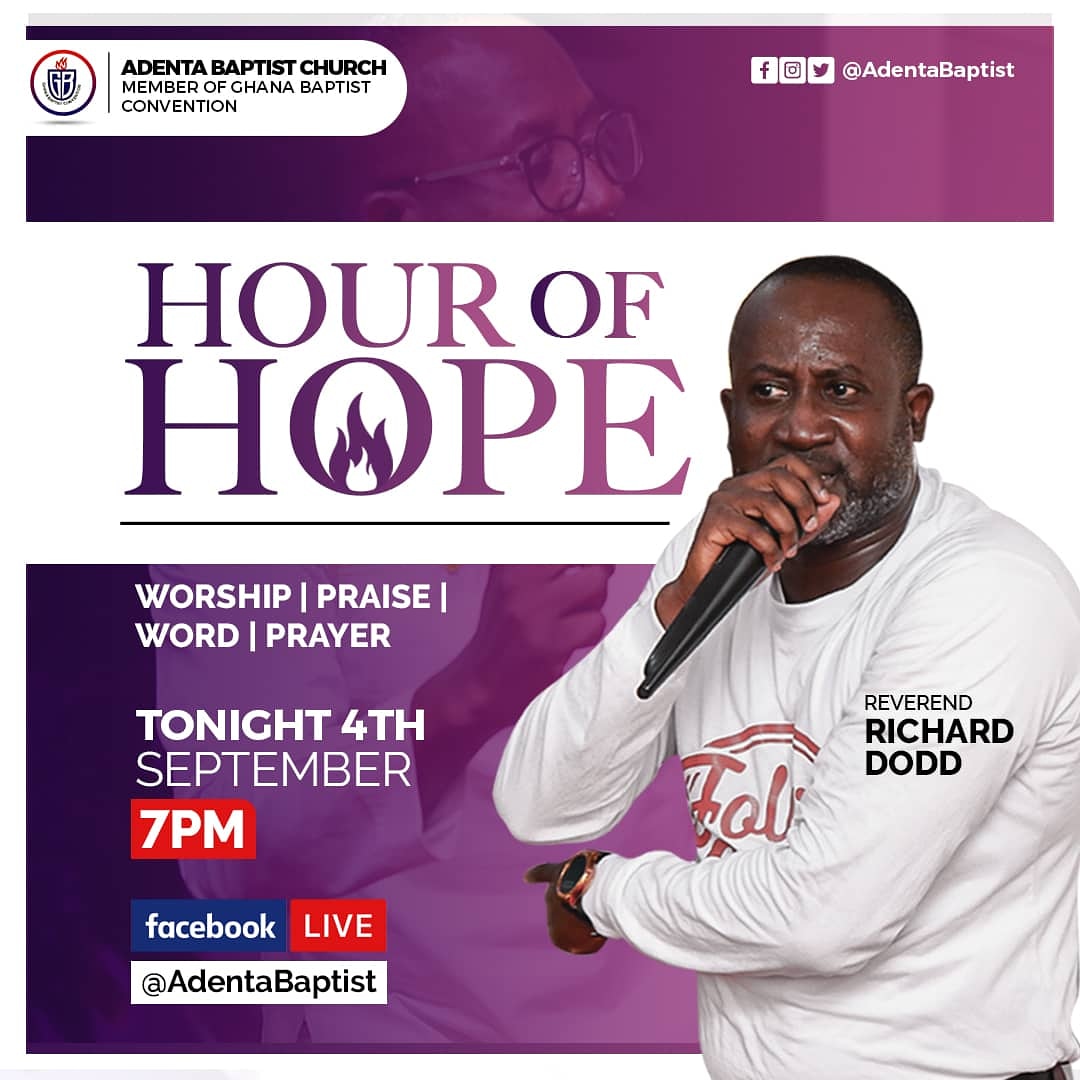 AdentaBaptist's tweet photo. A Life Without Prayer Is A Life Without Power!!!
Join Us On Facebook Live At 7pm Sharp Or You Can Attend The Service In Person As We Lift Up Prayers To Our Maker.
You Shall Walk Into Your Open Doors!!
#AdentaBaptistChurch
#ApostleDodd
#Greattransformation
#Hourofhope https://t.co/WR0i9e4vrL