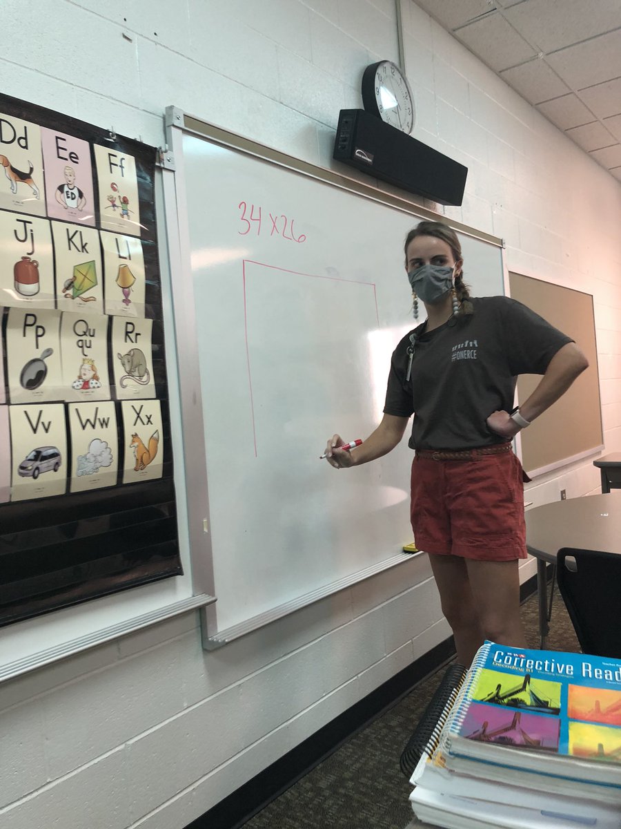 mrsemcquade's tweet photo. What are teachers doing on our Virtual Fridays? Well, @MsJergenson is teaching us how to do multiplication the new way. Now I feel ready to help our fifth grade friends! #oneRCE #VirtualFridays #HybridTeaching https://t.co/DX9XVHCLWm