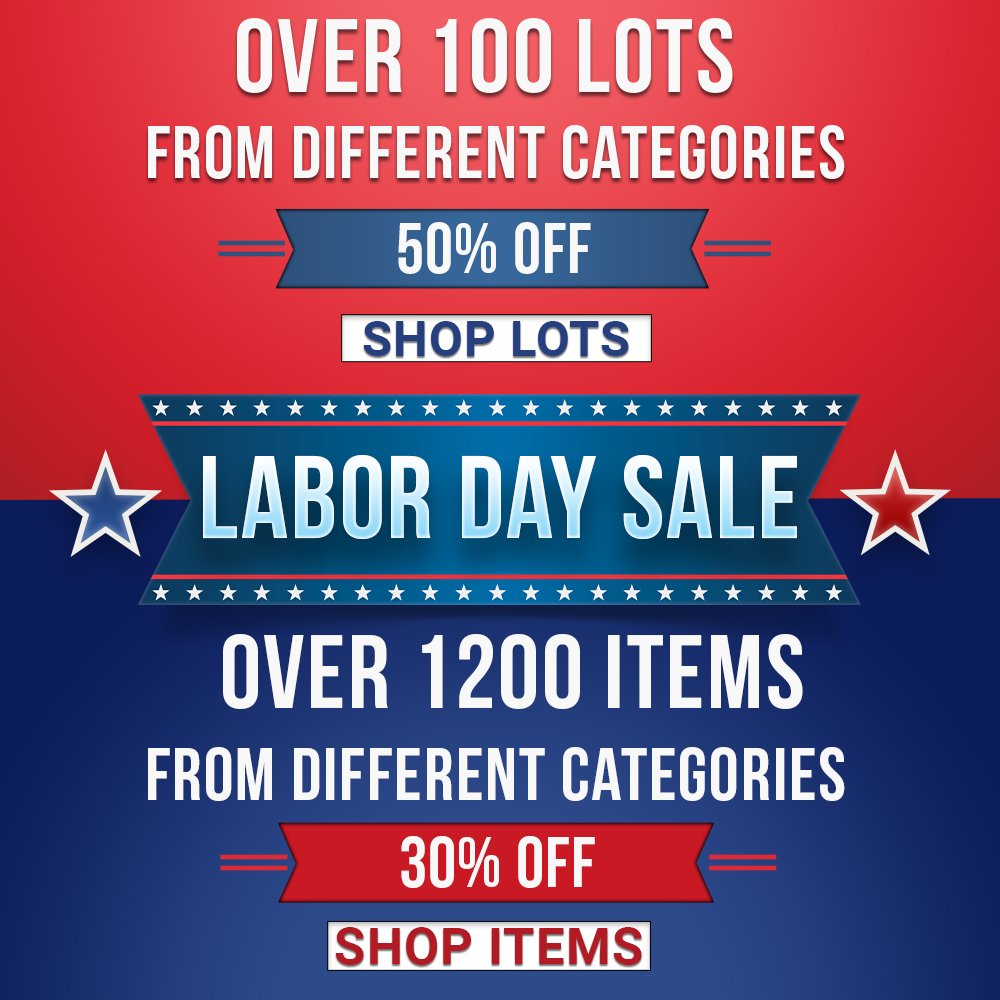 888lots's tweet photo. Labor Day Sale! 🇺🇸 🇺🇸 🇺🇸 
Enjoy 50% OFF For Over 100 Lots! ▶️ https://t.co/NkcFTN5EFp
Enjoy 30% OFF For Over 1200 Items! ▶️ https://t.co/DU2T2e2XFH https://t.co/IYelwcefIZ