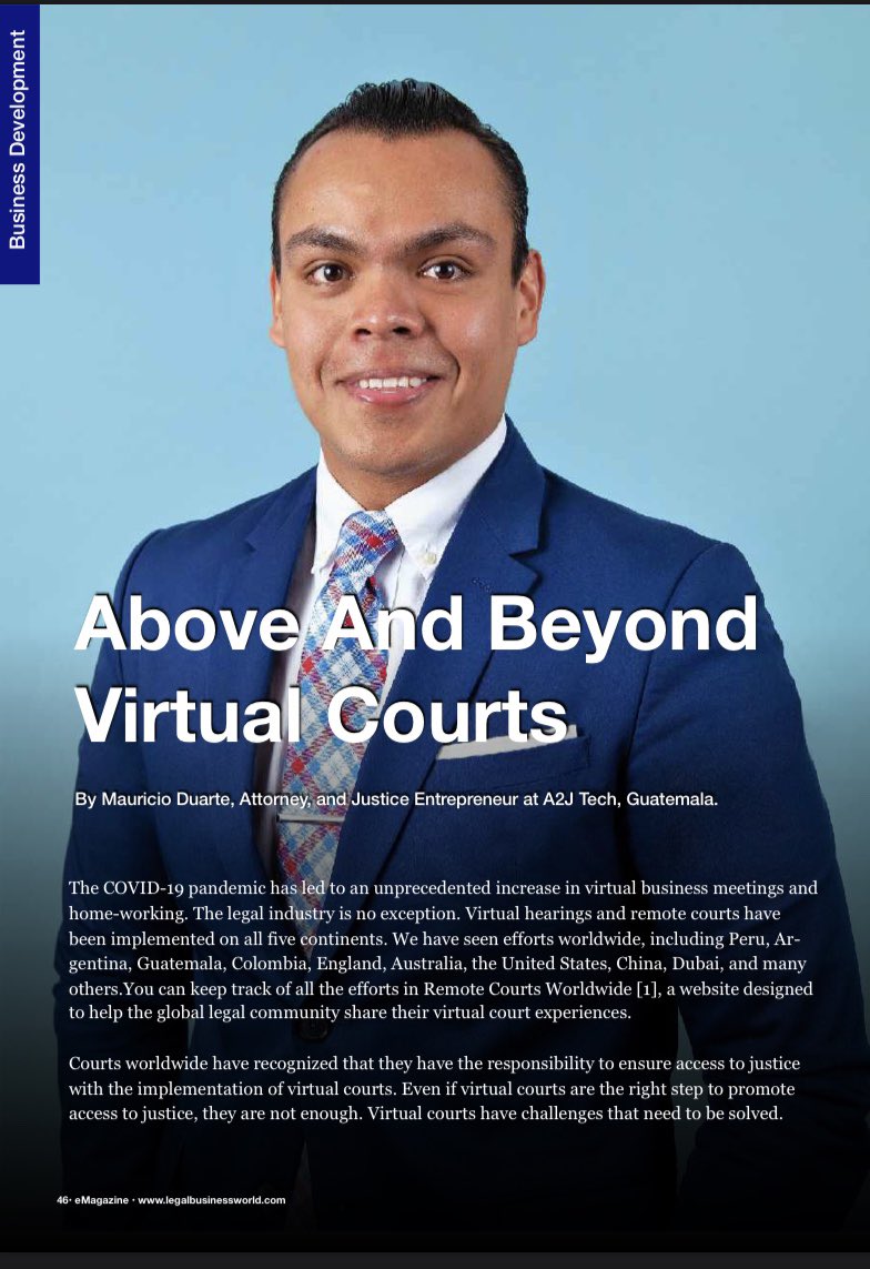 mauricioduartel's tweet image. Thank you to @LegalBizWorld for having me, yet again, for another contribution. I really enjoyed writing this piece!
#LegalTech #AccessToJustice #VirtualCourts