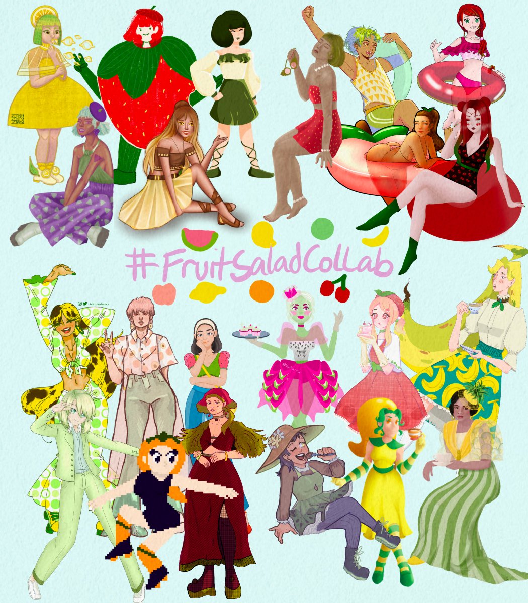 MinuHanaVT's tweet photo. 🥝🍍🍎 welcome to the #FruiTea party! 🍎🥭🍌

here's my fruity groupmates: 
@laichiruru
@haamhamm
@zimczalabim
@cillagon 
@ThezyrableArt

#FruitSaladCollab #Fruitsona #artph
Hosted and Collated by: @ZanyZestyZippy
Background by: @ThezyrableArt https://t.co/6muMbmSKUi