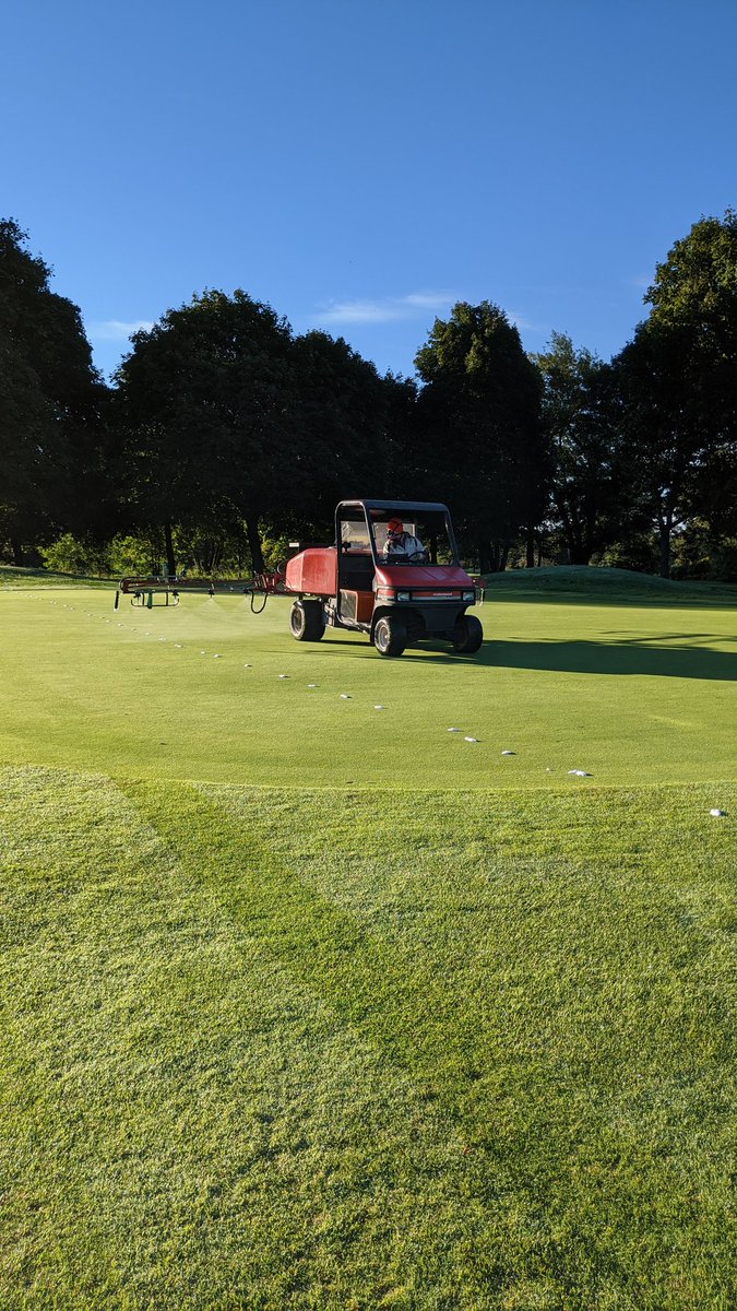 Since <a href="/VictoriaBr32/">Victoria Brouwer</a> passed her pest exam, I've got her out spraying a few greens. She's a natural.