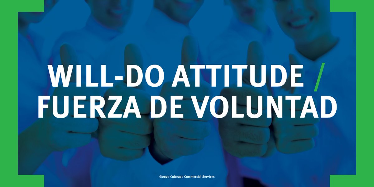 ccsmedcleaning's tweet photo. A will-do attitude is not only a positive attitude but the utmost willingness to lend a hand any time. It is a primary means of realizing our own goals &amp; the goals of the company.  It opens new opportunities.

#corevalues #coloradocommercialservices #willdoattitude https://t.co/EP175q8cAI